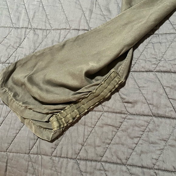 CASLON Drawstring Ruched Ankle Pants- Olive Green- 1X- New Without Tags - Picture 4 of 7